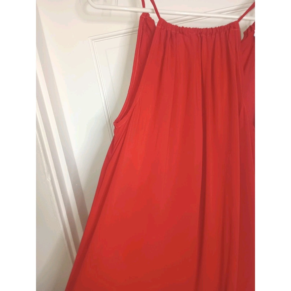 Splendid Orange Summer Dress Size Small Beach Drawstring Neckline Midi - Picture 9 of 12
